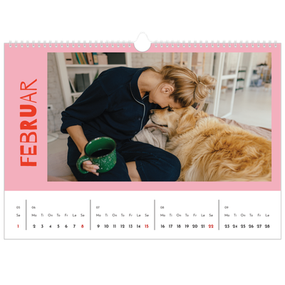 Fotokalender A3 — Fargerik kalender [Februar]