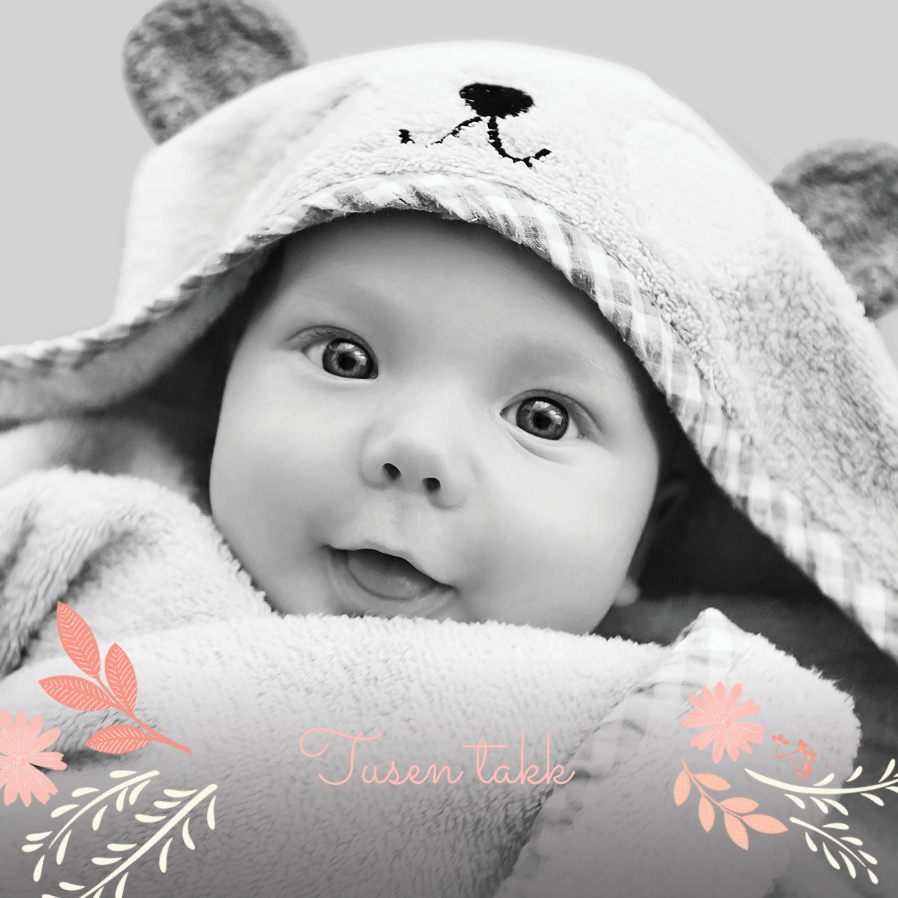 Takkekort — Blomsterbaby