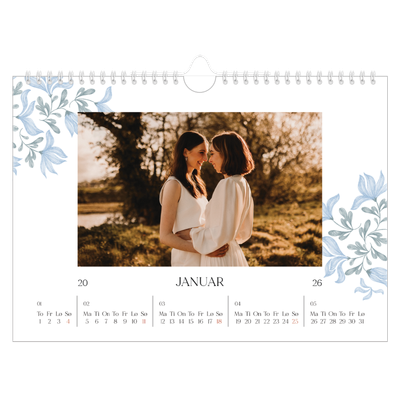 Fotokalender A4 — Elegant blomstret [Januar]