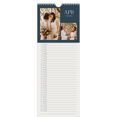 Fotokalender smal  — Skifer & seriffer [April]
