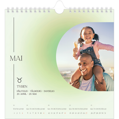 Månedskalender kvadratisk — Astrologi gradient [kalender-forside]