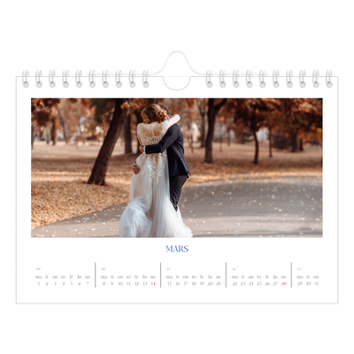 Fotokalender A5 — Klassisk kobolt [Mars]