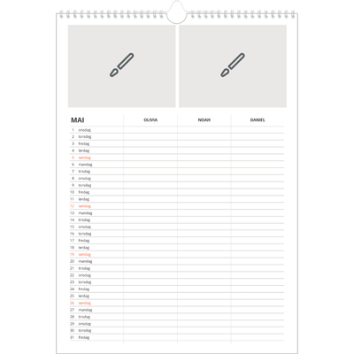 A3 Familieplanleggere — Design selv - Familie på 3 [kalender-forside]