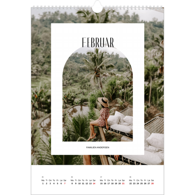 A3 Månedskalender — Den åpne buen [Februar]