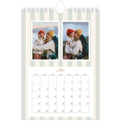 Fotokalender A5 — Skrift og striper [kalender-forside]