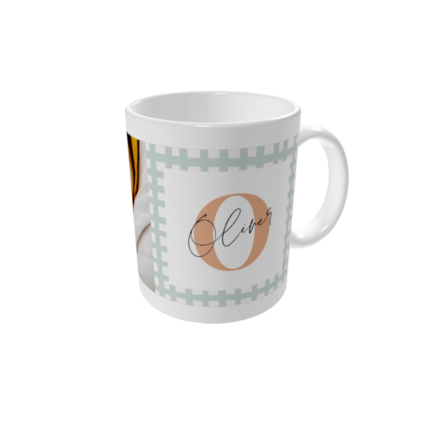 Kopp med bilde — Patchwork initial