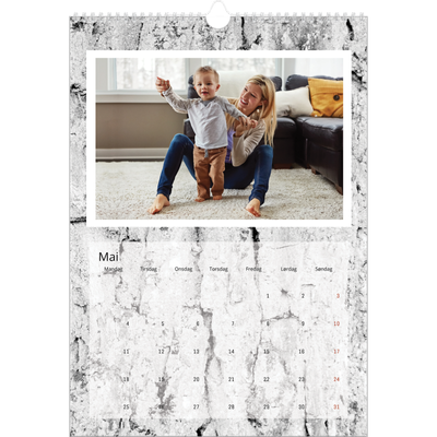 A3 Månedskalender — Bakgrunn i bark [kalender-forside]