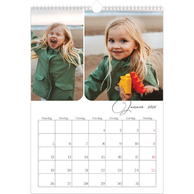 A3 Månedskalender — Øyeblikksbilder og skrift [Januar]