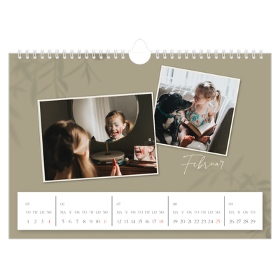 Fotokalender A4 — Jordnært design [Februar]