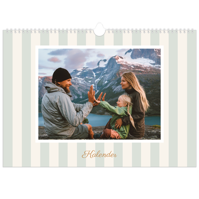 Fotokalender A3 — Skrift og striper [kalender-forside]
