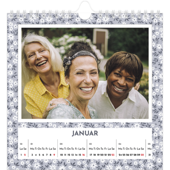 Fotokalender Kvadratisk — Blomstermønster