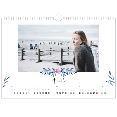 Fotokalender A3 — Blomsterillustrasjoner [April]