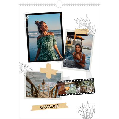 A3 Månedskalender — Scrapbook stil [kalender-forside]