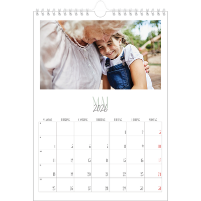 Fotokalender A4 (20 x 30 cm) — Flere fonter [kalender-forside]
