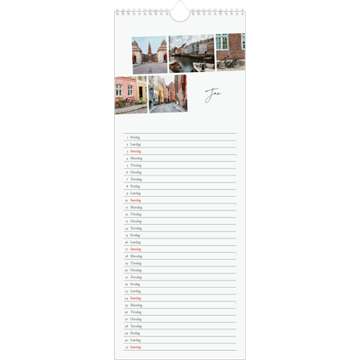 Fotokalender smal  — Byferie (hvit) [Januar]