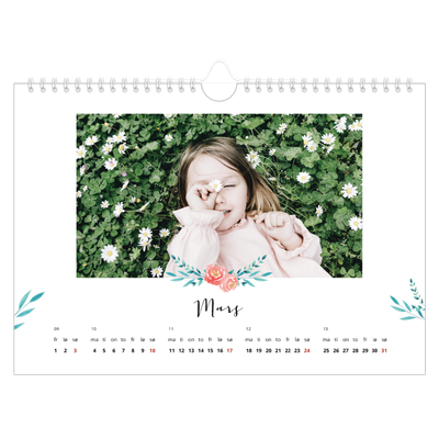 Fotokalender A4 — Blomsterillustrasjoner [Mars]