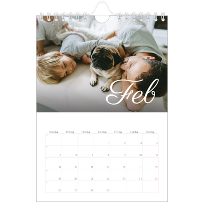 Fotokalender A5 — Håndskrevne måneder [Februar]