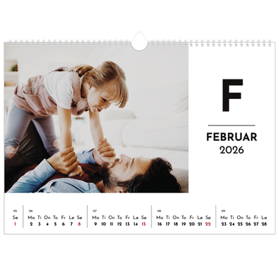 Fotokalender A3 — Bokstav i fokus [Februar]