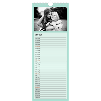 Fotokalender smal (15 x 40 cm) — Nordiske pasteller