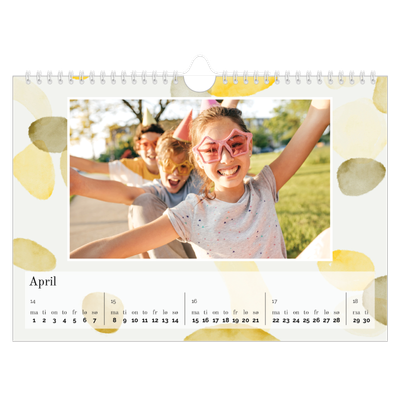 Fotokalender A4 — Akvarellformer [April]