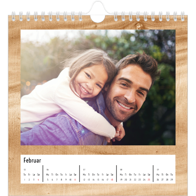 Månedskalender kvadratisk — Paneler i tre [Februar]