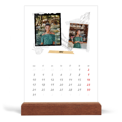 Bordkalender med trestativ - Stående — Scrapbook stil [kalender-forside]