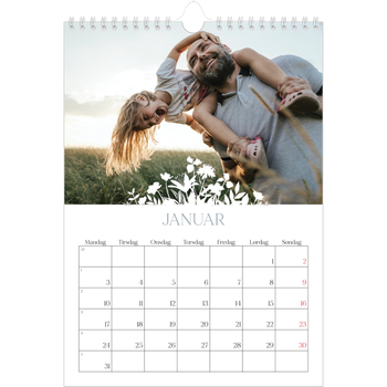 Fotokalender A4 — Blomstermotiv