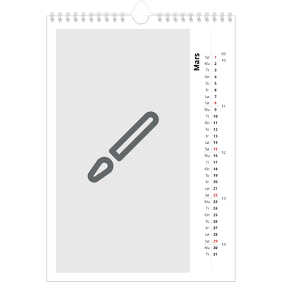 Fotokalender A4 (20 x 30 cm) — Design selv [Mars]