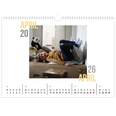 Fotokalender A3 — Dublett tekst [April]