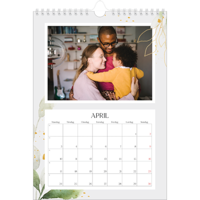 Fotokalender A4 (20 x 30 cm) — Naturlig akvarell [April]