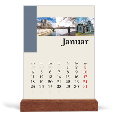 Bordkalender med trestativ - Stående — Verdens severdigheter [Januar]