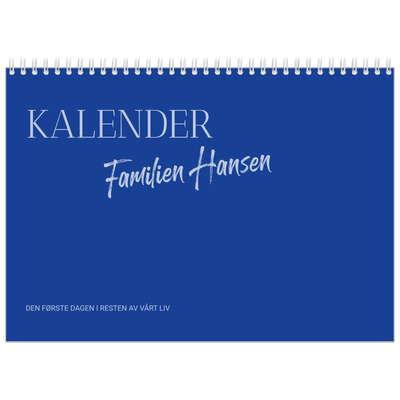 Fotokalender A4 dobbel (30 x 40 cm) — Klassisk kobolt [kalender-forside]