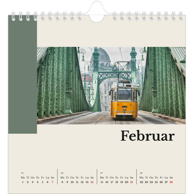 Månedskalender kvadratisk — Verdens severdigheter [Februar]