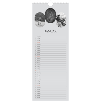 Fotokalender smal (15 x 40 cm) — Den åpne veien