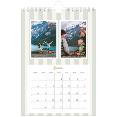 Fotokalender A5 — Skrift og striper [Januar]
