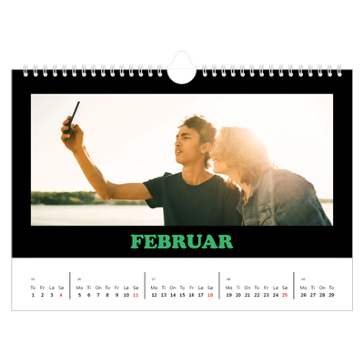 Fotokalender A4 — Morsom typografi [Februar]