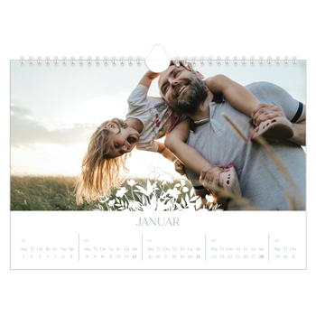 Fotokalender A4 — Blomstermotiv