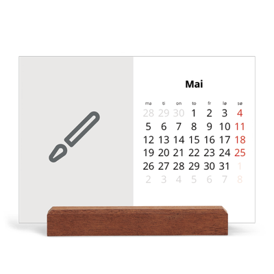 Bordkalender med trestativ - Liggende  — Design selv [kalender-forside]