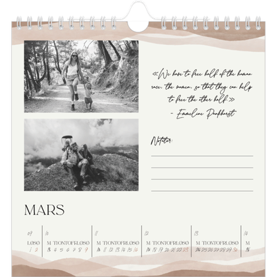 Månedskalender kvadratisk — Velvære-sitater [Mars]