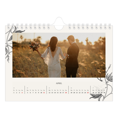 Fotokalender A5 — Blekk & blomst [April]