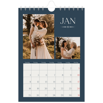 Fotokalender A5 — Skifer & seriffer [Januar]