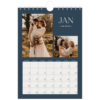 Fotokalender A5 — Skifer & seriffer