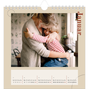 Fotokalender Kvadratisk — Asymmetrisk tekst