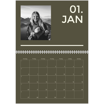 Fotokalender A4 dobbel — Moderne og dristig