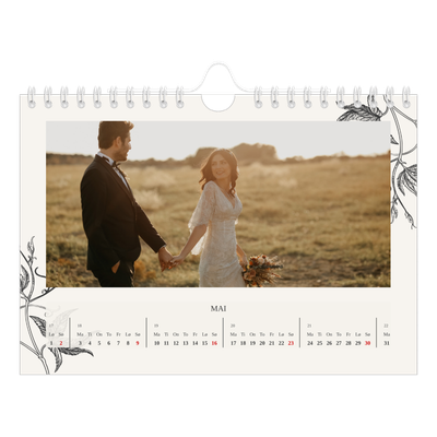 Fotokalender A5 — Blekk & blomst [Mai]