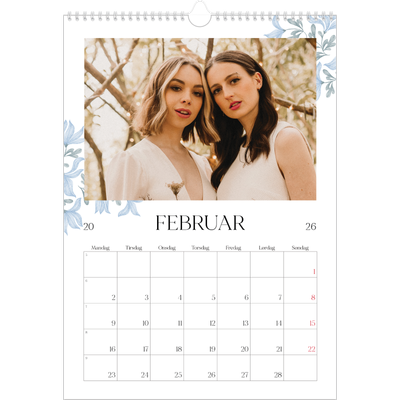 A3 Månedskalender — Elegant blomstret [Februar]