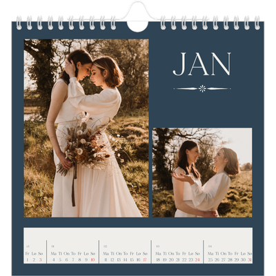 Månedskalender kvadratisk — Skifer & seriffer [Januar]
