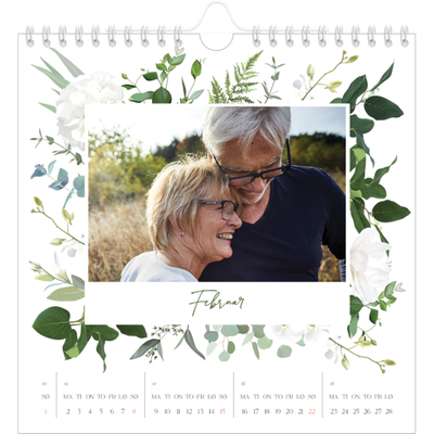 Månedskalender kvadratisk — Klassiske blomster [Februar]