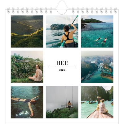 Månedskalender kvadratisk — Enkelt bilderutenett [kalender-forside]