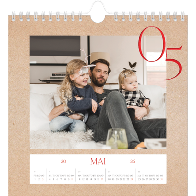 Månedskalender kvadratisk — Røde detaljer [kalender-forside]